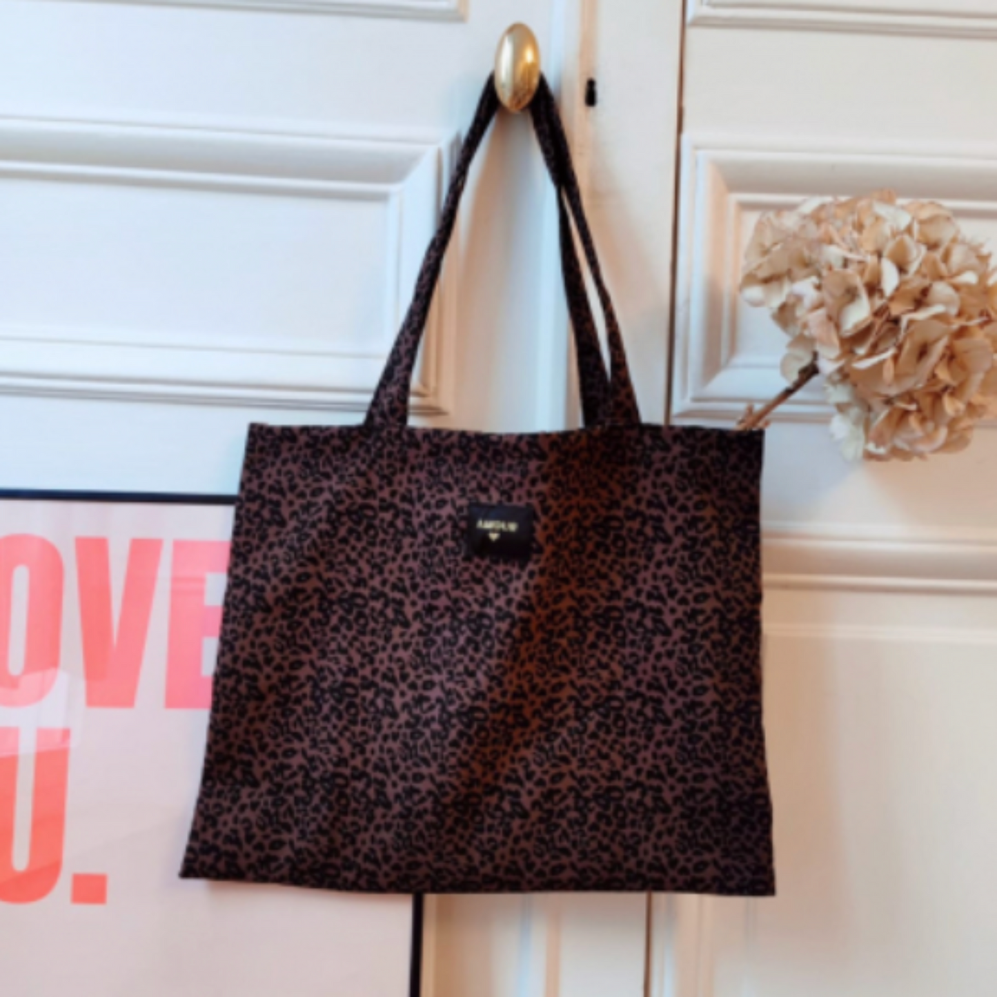 TOTE BAG LÉOPARD Foncé