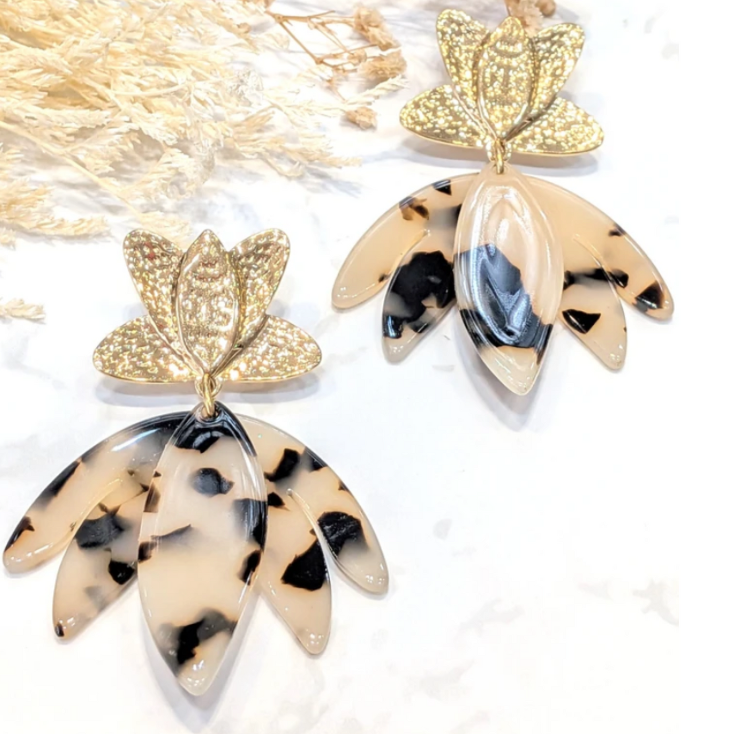 đ·Boucle d'oreille Fleurs LĂ©opard