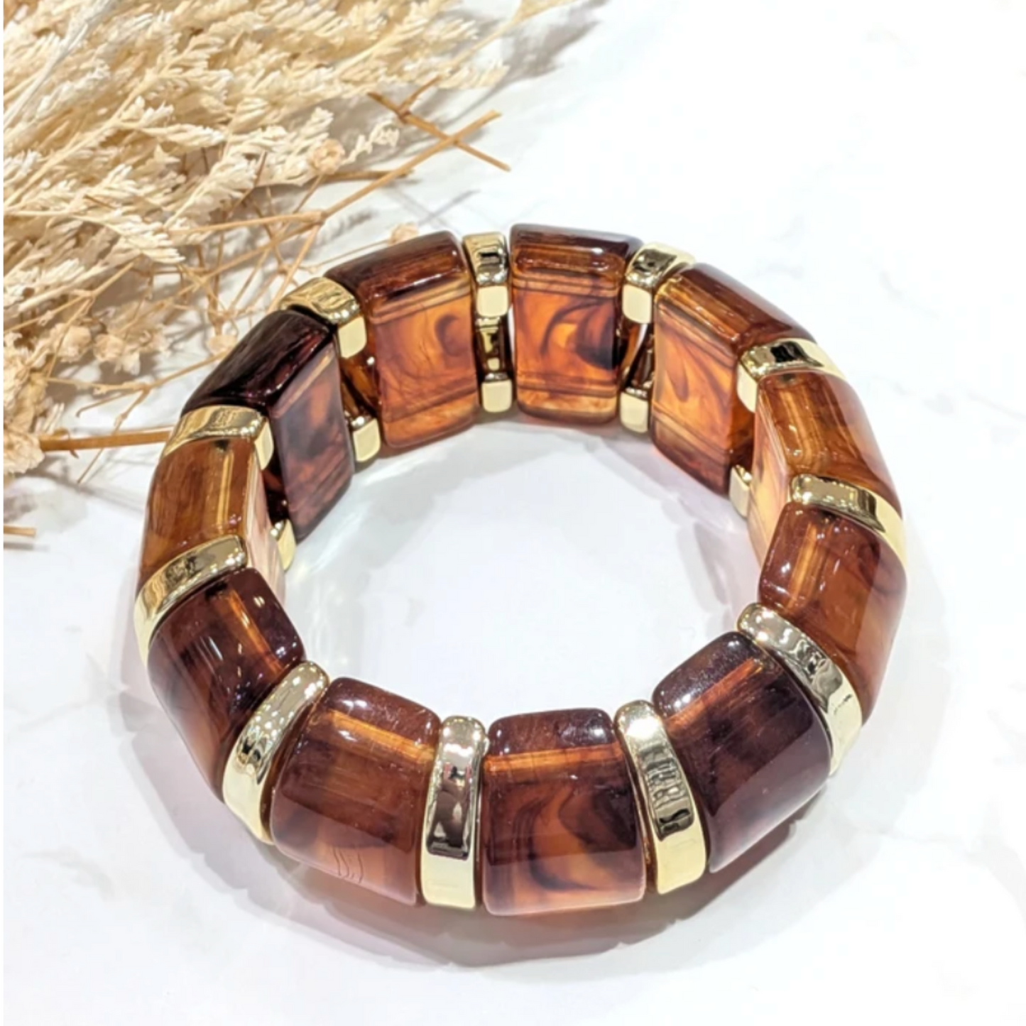 💫 Bracelet Élastique Brun