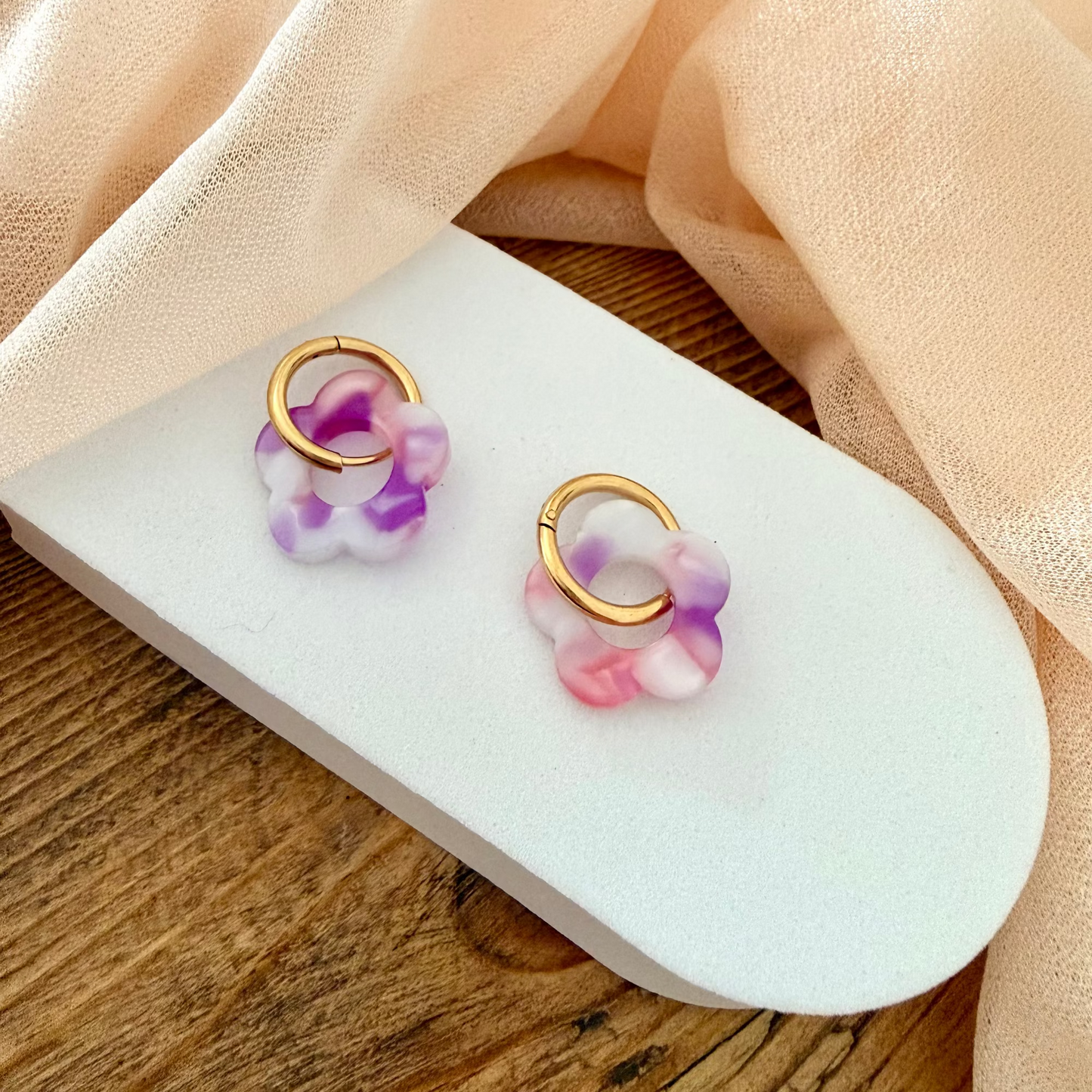 đž Boucles dâoreilles Fleur Pampille ColorĂ©