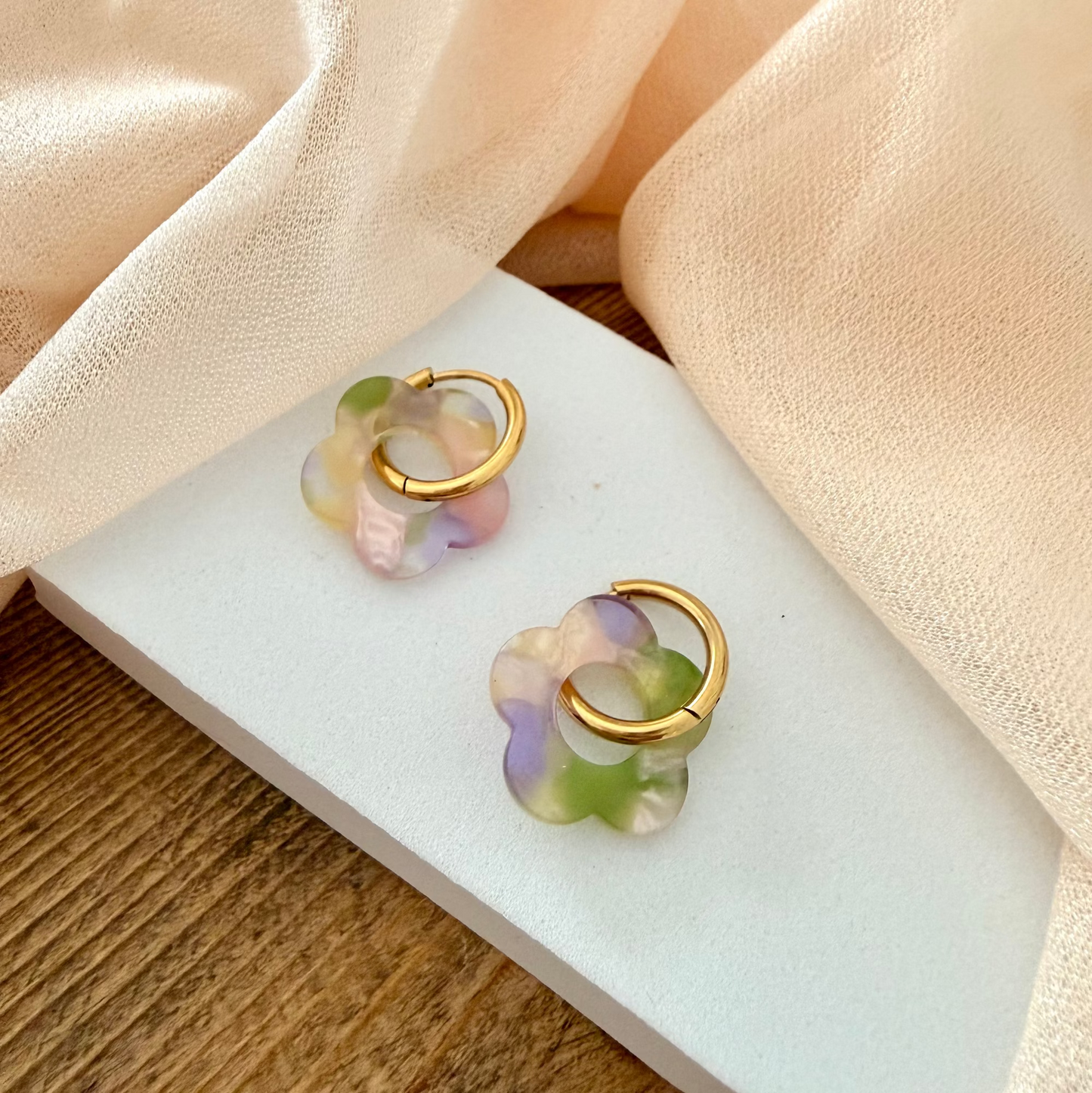 đž Boucles dâoreilles Fleur Pampille ColorĂ©