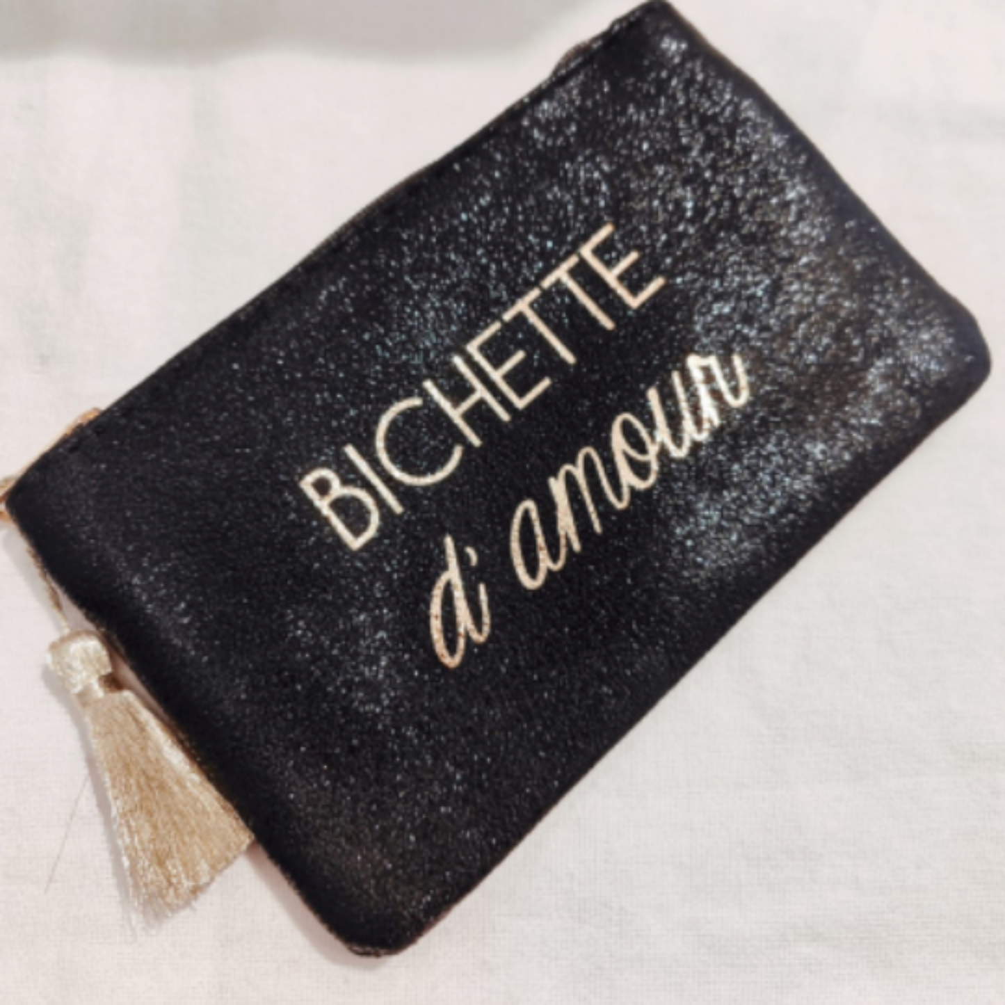 Pochette brillante "bichette d'amour"
