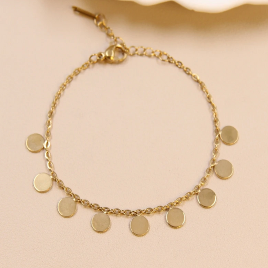 ✨ Bracelet à Petits Disques Dorés