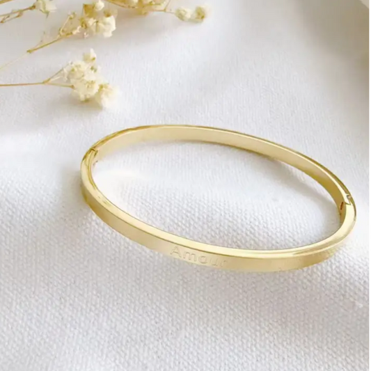 ♥  Bracelet jonc gravé Amour ♥