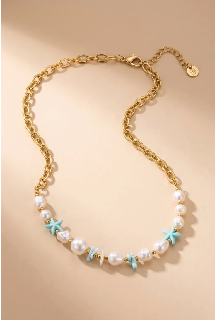 Collier Étoiles de Mer & Perles
