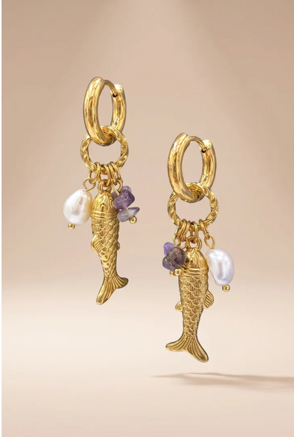 Boucles d’oreilles Koi Doré 🐟✨