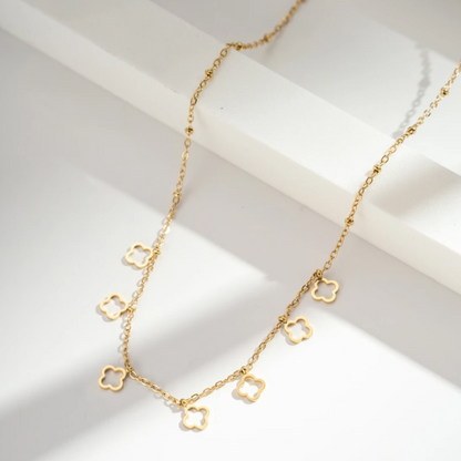 Collier Trèfles Dorés en Acier Inoxydable