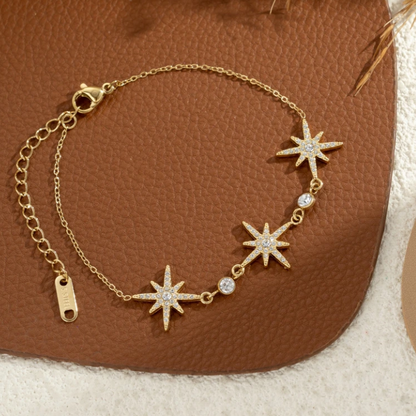 Bracelet Étoiles Serties Doré