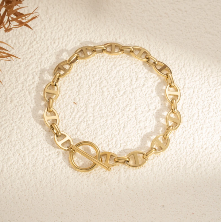 Bracelet Maillons Ajourés Doré