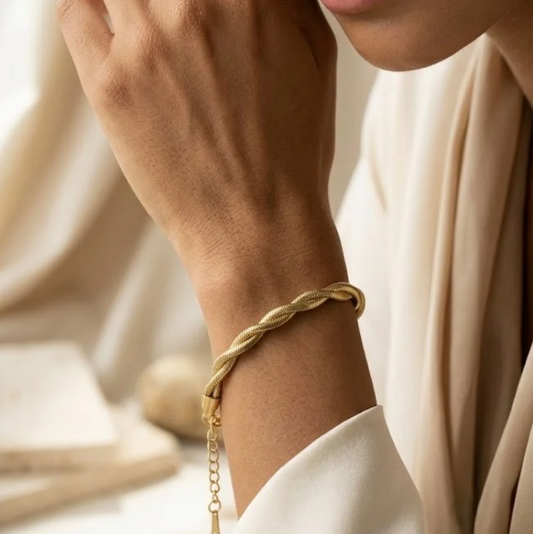 Bracelet Chaîne Torsadée en Acier Inoxydable