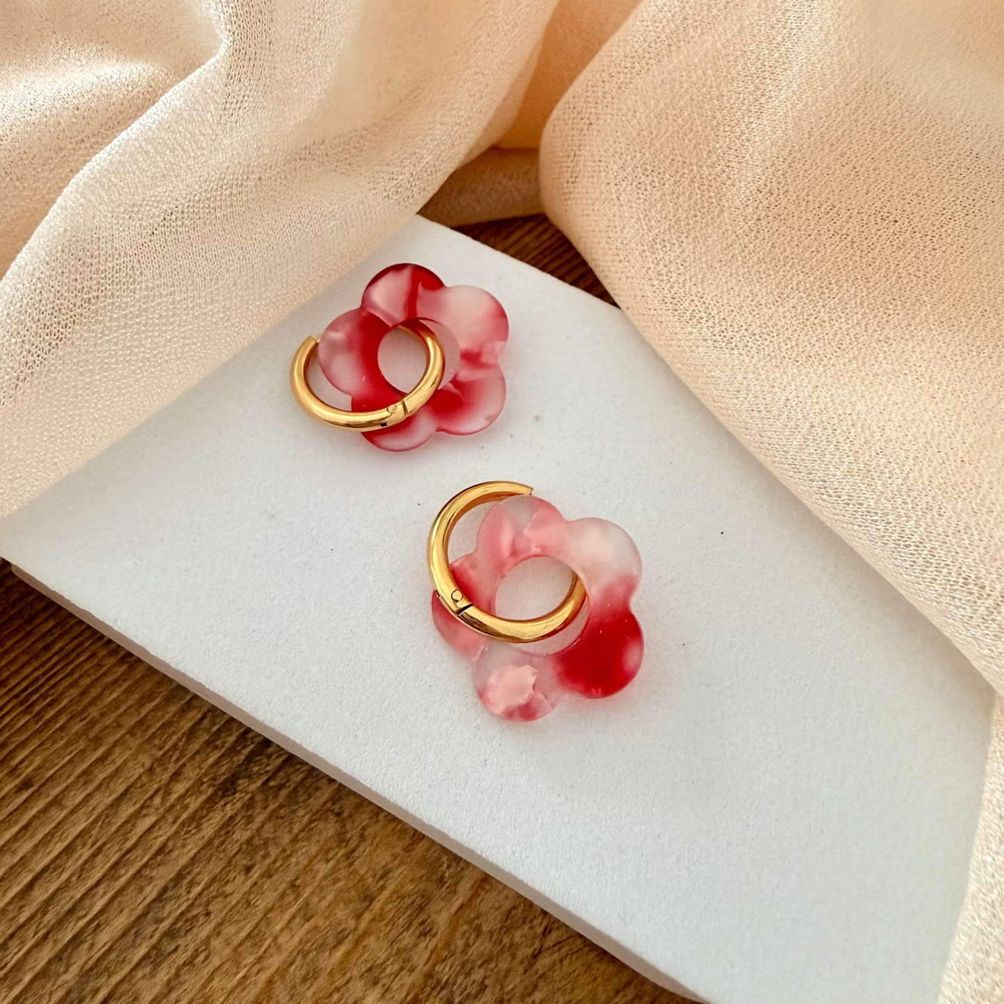 🌸 Boucles d’oreilles Fleur Pampille Coloré